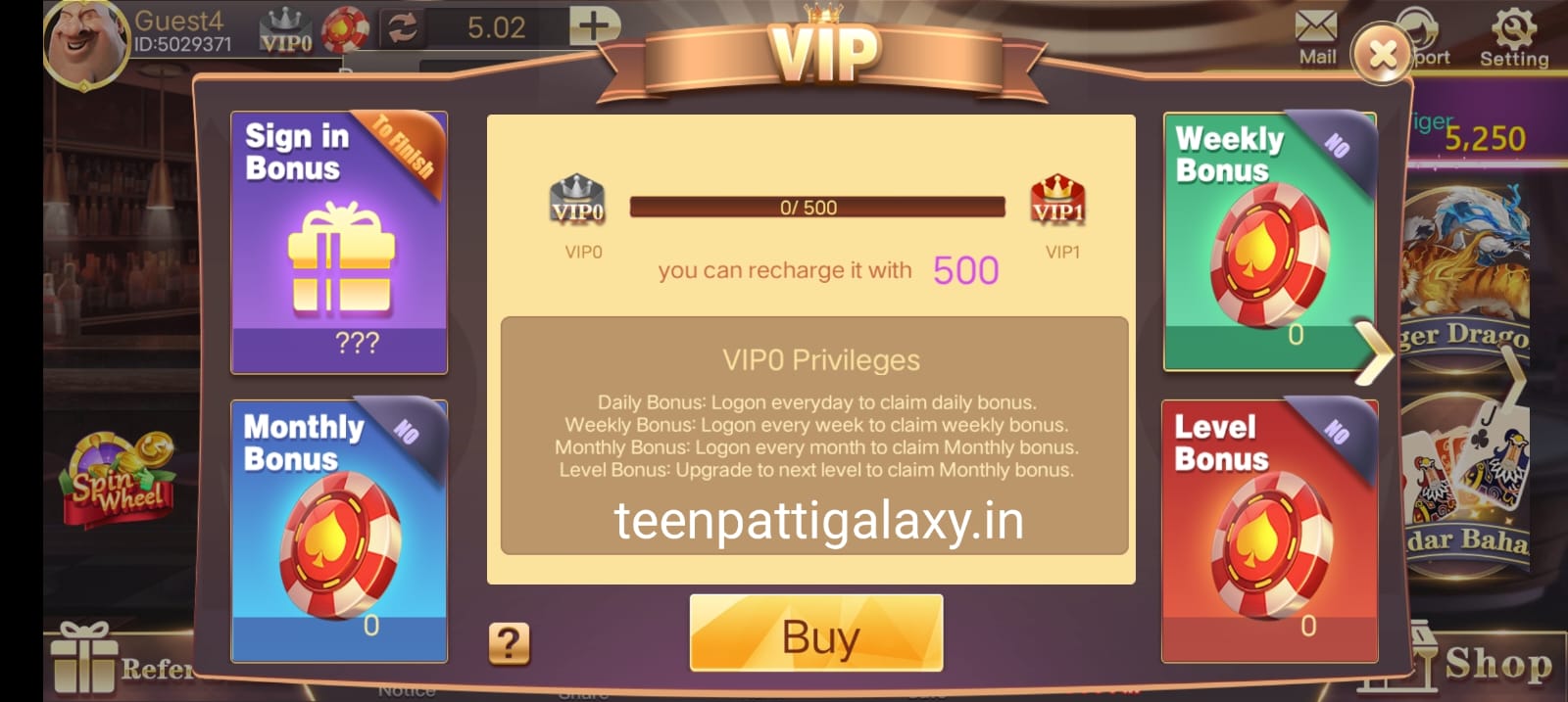 VIP Program In 3 Patti Fun Application