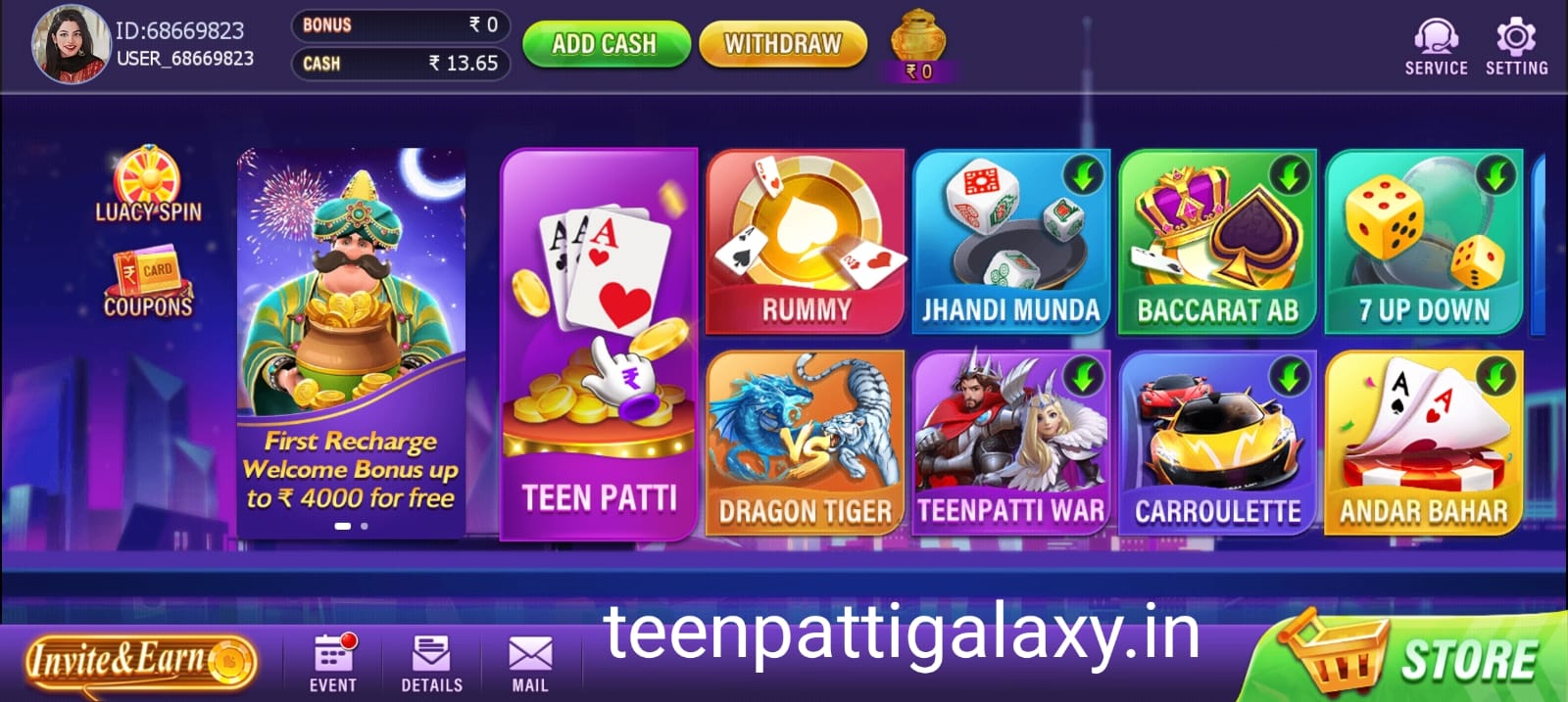 Available All Games In 3 Patti Diya App